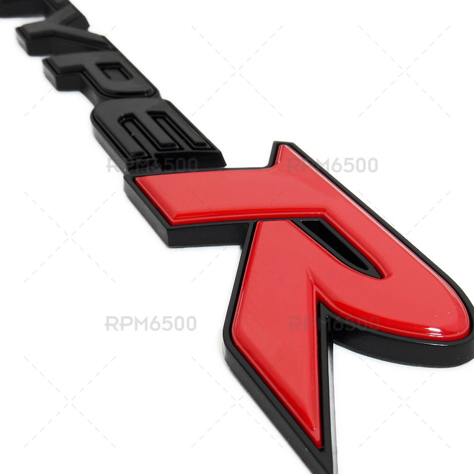 For Honda Type R Racing Sport Black Red Rear Tailgate Emblem Badge Logo OEM ABS Foto 4 de 4