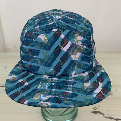 TRUTH - NWOT Kestrel Falcon Teal 5 Panel Snapback Flatbill Hat Cap - MUST SEE!