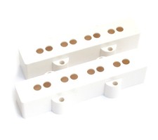 White Pickup Covers for Vintage/USA Fender Jazz/J Bass PCJB-W