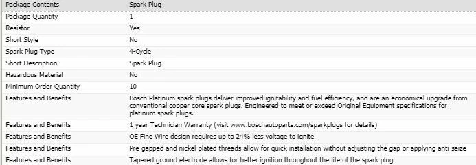 6 New Bosch Platinum Spark Plugs For 2008-2009 PONTIAC G8 V6-3.6L - Image 4 of 4