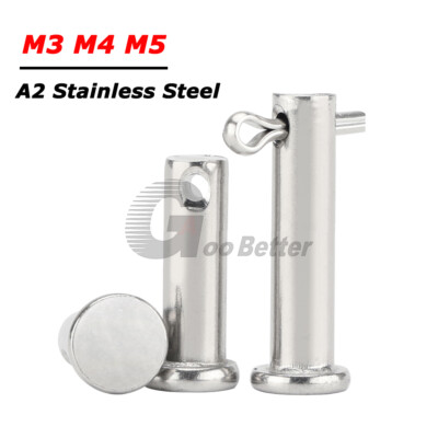 3mm 4mm 5mm Steckbolzen Sicherungsbolzen mit Splinte DIN 1434 Edelstahl A2 V2A