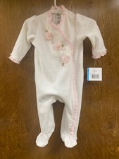 Infant NWY "Little Me" white/pink snap up sleeper. Size 6 Months
