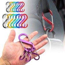 Keychain Key 5/10X Double Buckle Carabiner Hook Snap Spring Aluminum Sided Clip