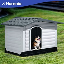 36"x27" Dog House Plastic Small Pet Double Door Water Resistant w/ Porch Cushion