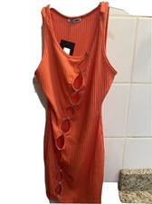 fashion nova size medium orange sleeveless dress