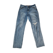 Cello Jeans Women's Sz 11 32x30 Skinny High Rise Light Wash Stretch Distressed