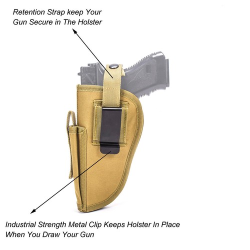 Universal Tactical Pistol Right Left Hand Gun Holster Magazine Pouch Waist Bag - Picture 7 of 13