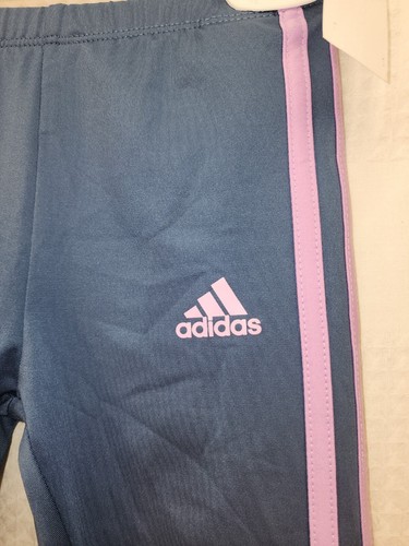 Adidas Little Girls Performance Tight Three Striped Leggings Black Size 5 Small - Picture 2 of 6