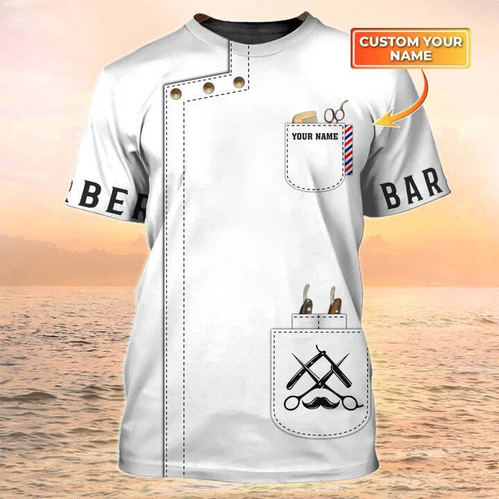 Barber T Shirt Custom Barber Shop Shirt White Barber Uniform | eBay
