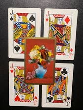 Swap Cards FLORAL Gold Border CONGRESS Cel - U - Finish ALL THE JACKS LOT OF 4