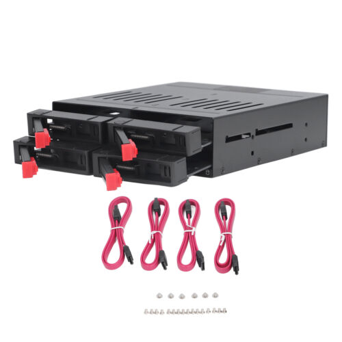 4 Bay HDD Cage Chassis 5.25in Drive Tray 2.5in Mobile Rack Hot Swap Cage - Picture 6 of 12
