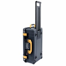 Black  Yellow Pelican 1535 Air case. With Foam. With wheels.
