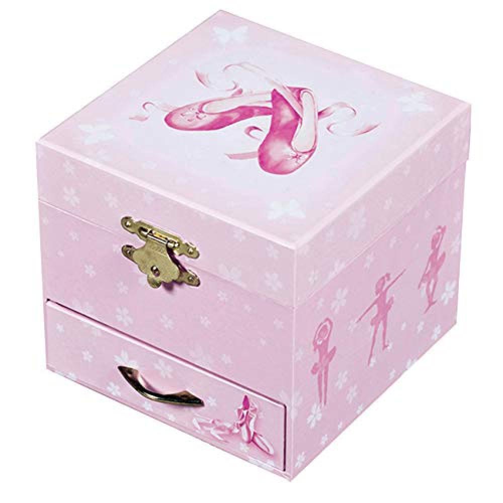 Trousselier Cube Music Box Ballerina Slippers - Pink - Statuetta Ballerina - NUO