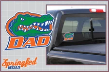 Florida Gators ORANGE SCROLL DAD w/ GATOR HEAD Vinyl Decal UF Decal Sticker