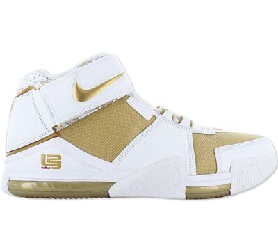 Nike LeBron Zoom 2 II - Maccabi - DJ4892-100 Herren Sneaker Schuhe Weiß-Gold NEU