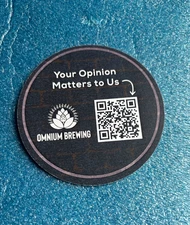 New Omnium Brewing Company Beer Coaster Nashua New Hampshire