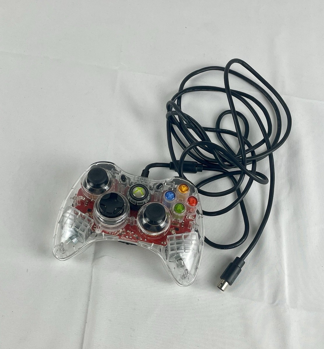 Microsoft XBOX 360 Afterglow Clear Wired Controller PL-3702 | eBay