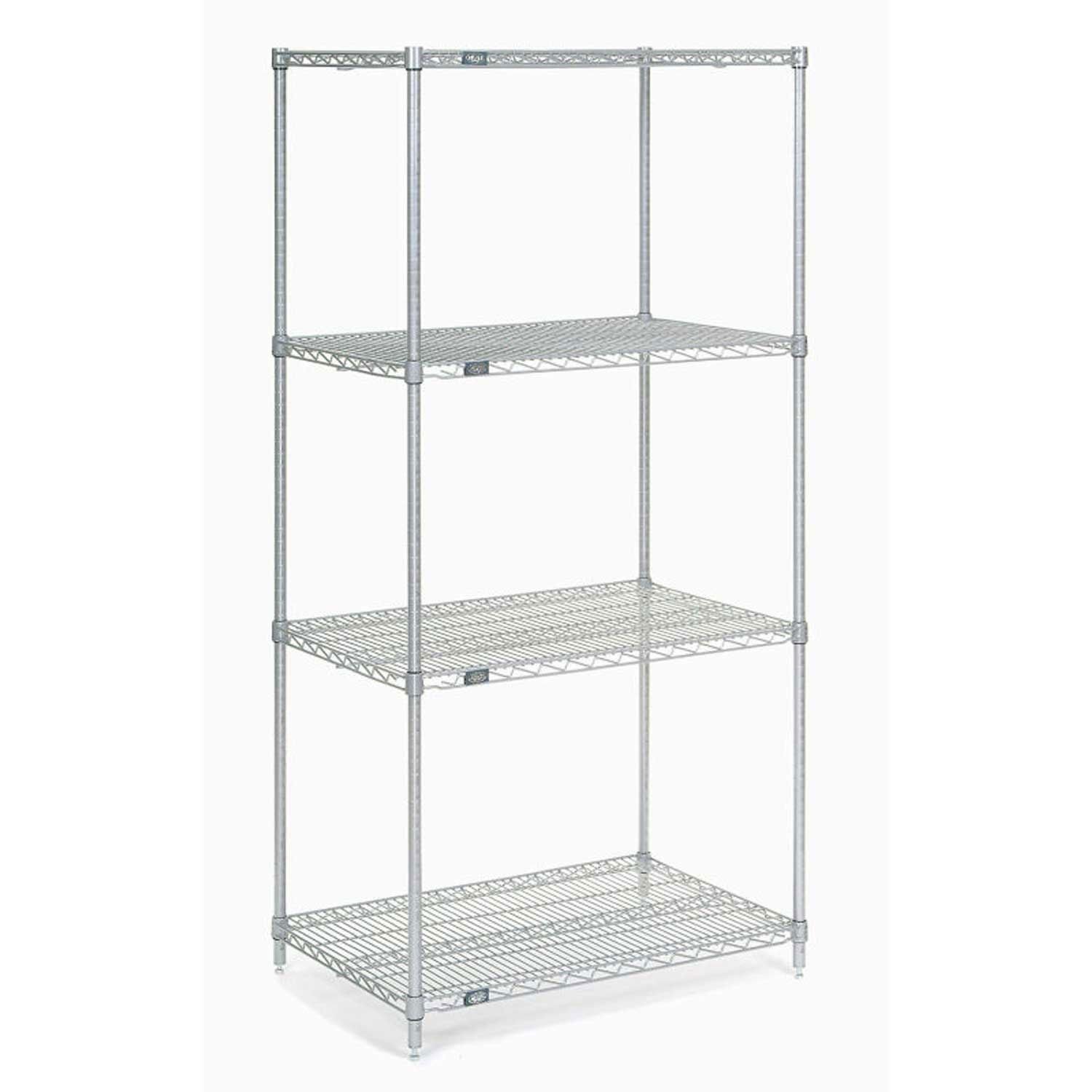 Nexel 5 Tier Chrome Wire Shelving Starter Unit 30"W x 21"D x 74"H