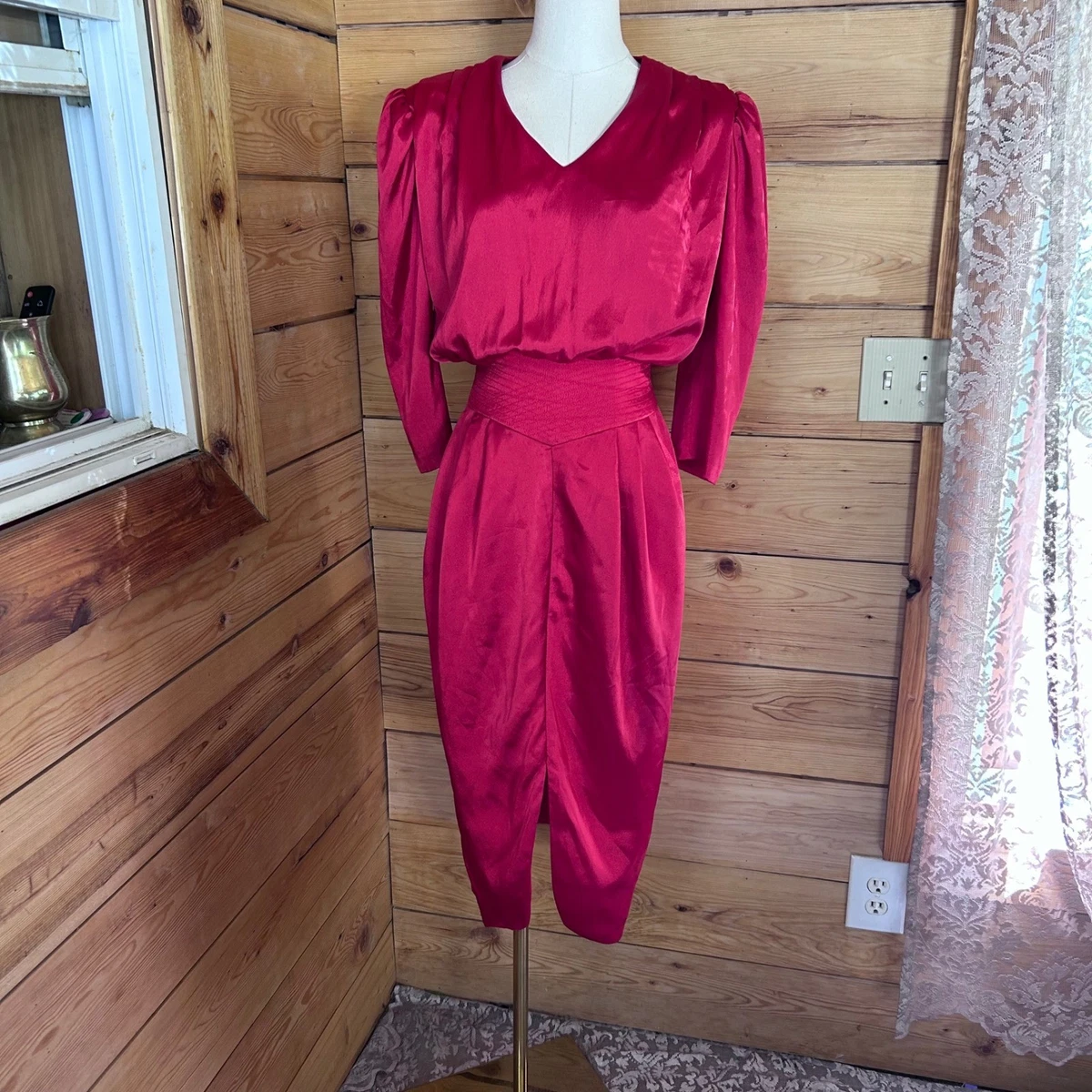 1980s party dresses 80s Red Party Dress