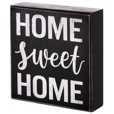Jetec Home Sweet Home Wooden Sign Classic Box Sign Wood Wall Plaque Decor Rus...