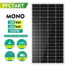 PFCTART 200W Solar Panel Monocrystalline 1.6KWH/Day for RV Shed Camper Boat Home