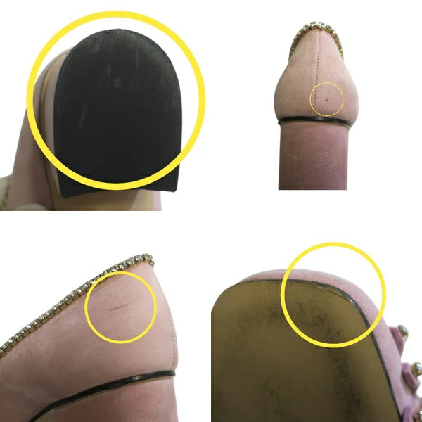 GUCCI 501002 GG Marmont Suede Rhinestone Heel Pumps #36 1/2 Approx. 23.5cm [ Yok thumbnail 8