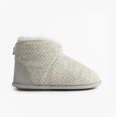Totes Isotoner Sparkle Knit Damen Polyester Pull-On hellgrau Slipper Stiefel