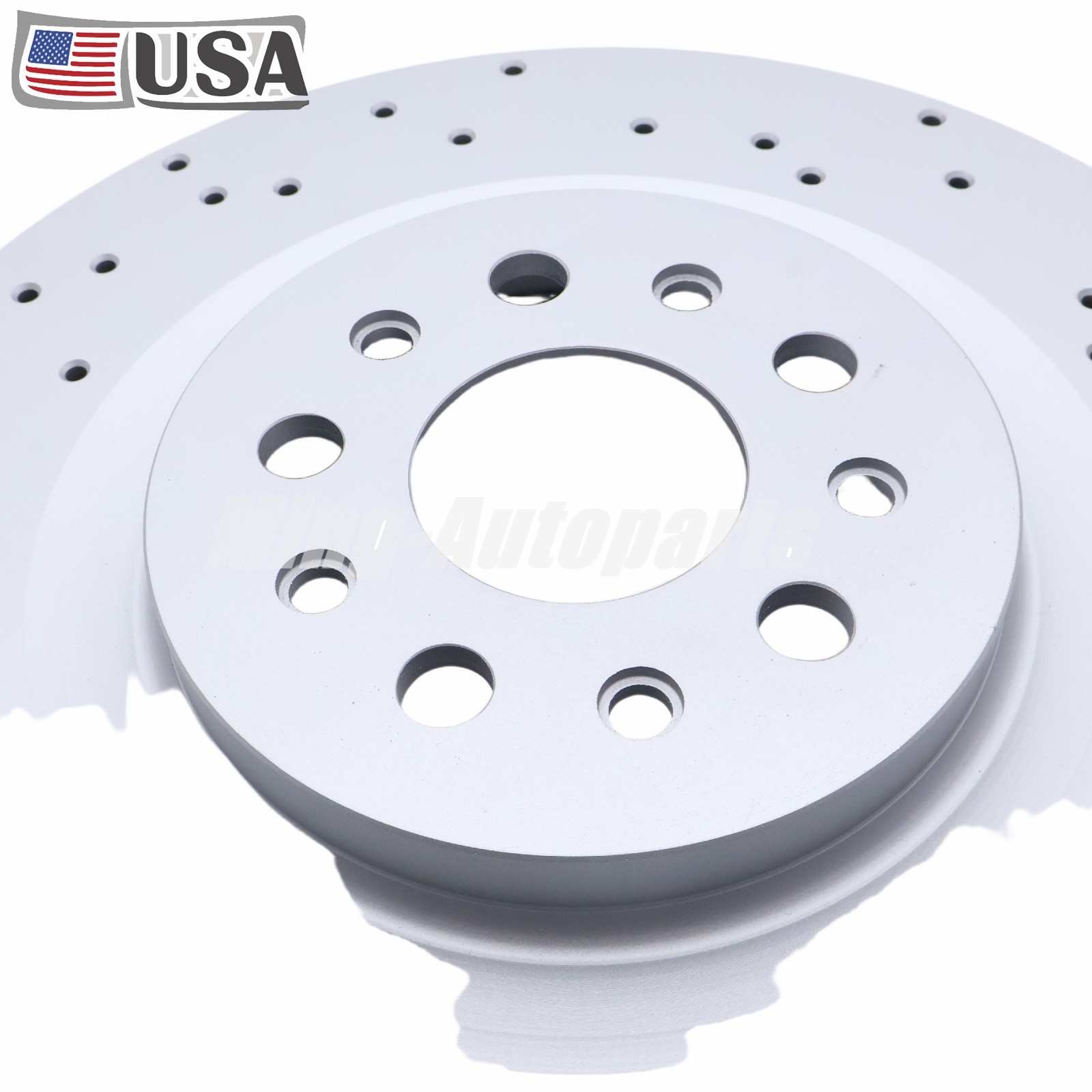 Pair Drilled Vented Rear Rotors 670035019 Fit Maserati Ghibli Quattroporte 17-21