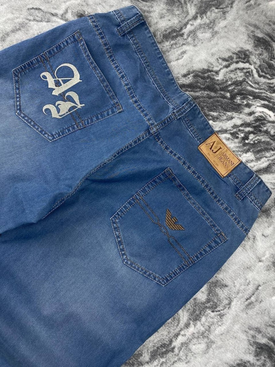 Vintage Armani Jeans Denim Jeans Big Logo Men Size 38 Blue | eBay