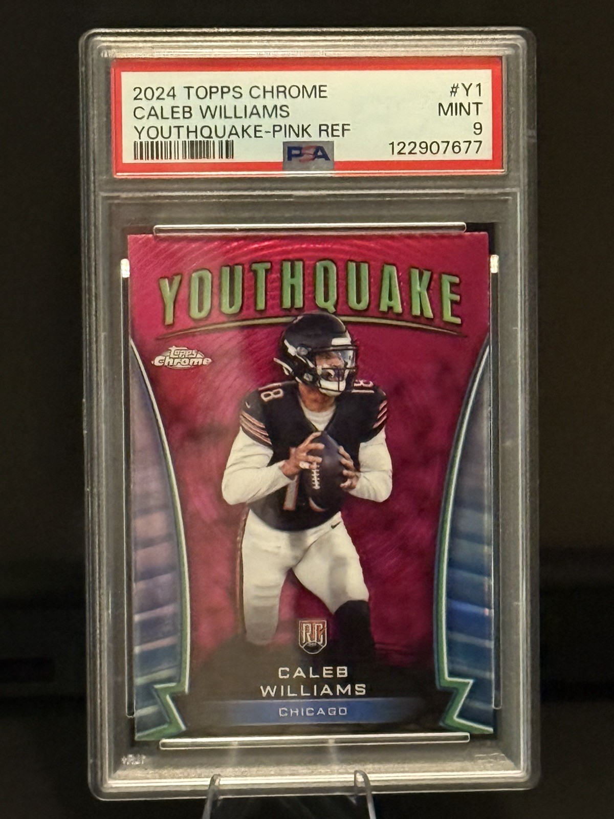 2024 Topps Chrome Caleb Williams Youthquake Pink Refractor #Y-1 RC PSA 9 MINT