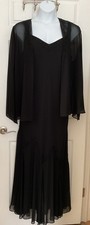  BLACK FORMAL GOWN W/ SHEER JACKET  - 2 PIECE - 20W- DAVIDS BRIDAL - BEAUTIFUL!