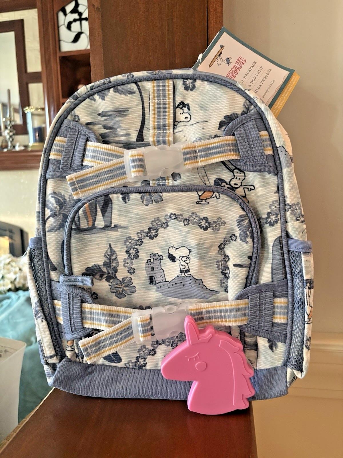 Pottery Barn school SNOOPY Disney Backpack Peanuts beach Travel bag unicorn .