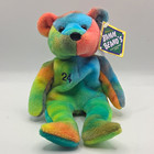 Vintage Bamm Beanos MLB Ken Griffey Jr. #24 Rainbow Beanbag Plush Bear 1998 — photo 1
