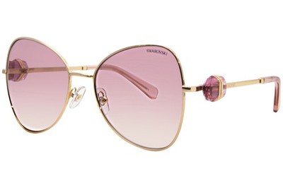 Swarovski SK7002 400468 Sunglasses Women's Gold/Brown Gradient Violet Lens 57mm