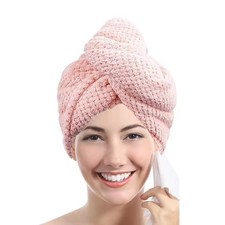 Solid color hair towel Textured dry hair cap absorbent hair towel wrap for women