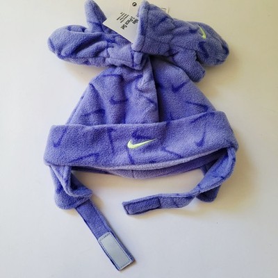 Nike Toddler Fleece Trapper Hat and Mittens 2-piece Set Purple Size 2-4T