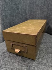 Vintage Cole Steel Green Metal 3x5 Index Card File Box Drawer 12x5.5x4 