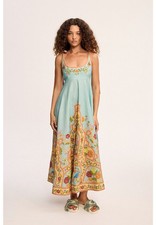 Alemais Women's Linen High Waist Elastic Strappy Vacation Maxi Dress New