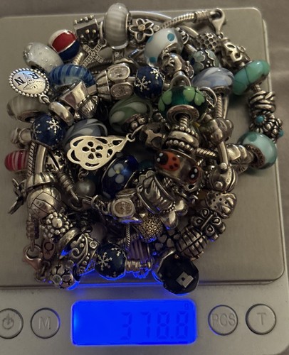 Lot Of 8 Pandora Sterling Silver Bracelets with Charms Dealers Collectors 378g