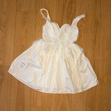 ASOS White Lace Bridal Mini Dress Heart Bodice Wedding Elopement S NWT