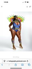 Plus Size Feathered Costume Samba Carnival Showgirl Vegas Dance Caribbean