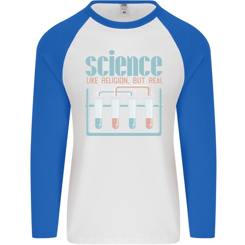 Ciencia Como Religion Ateo Ateísmo Evolución Hombres L/S Camiseta de Béisbol - Imagen 3 de 9