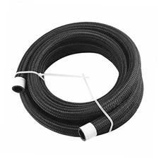 6AN 5Feet Stainless Steel Nylon Braided Fuel Line Hose Oil Gas 6AN-5FT Black