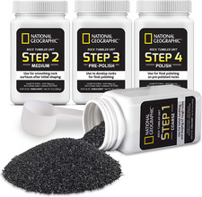 NATIONAL GEOGRAPHIC Rock Tumbler Grit and Polish Refill Kit - Tumbling Grit Medi