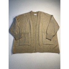 Vigoss Womens M Open Front Cardigan Sweater Beige with Front Pockets Cozy Fall