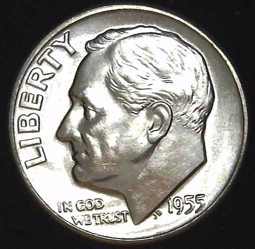 1955-D 10C Roosevelt Dime BU 90% Silver 26olc0117-2