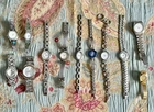 Vintage Ladies Watch Lot 12 Timex Geneva Elite Folio & others NEW Battery Works