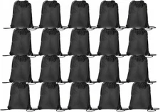 20 Pcs Drawstring Backpack Bulk Cinch Bag Black String Sackpack Bags DIY for Gif
