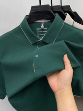 pure cotton men short sleeve polo shirt simple solid color high-end comfor