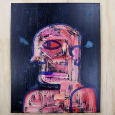 Original Abstract Portrait Painting Acrylic Canvas Modern Colorful Wall Art 202